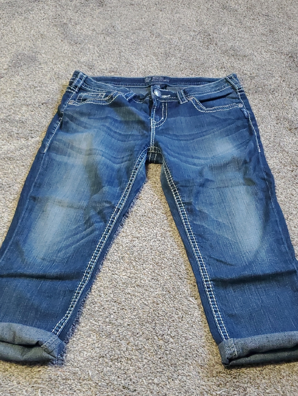 Silver Jeans Blue Aiko Capri Denim